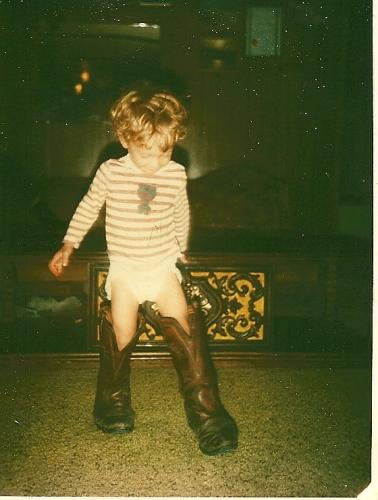 Matthew in his DaddyXs boots 18 monts